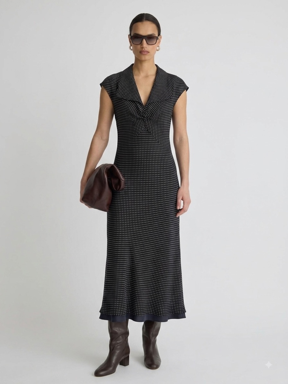 Silk polka dot bias cut 30s/40s style dress 8